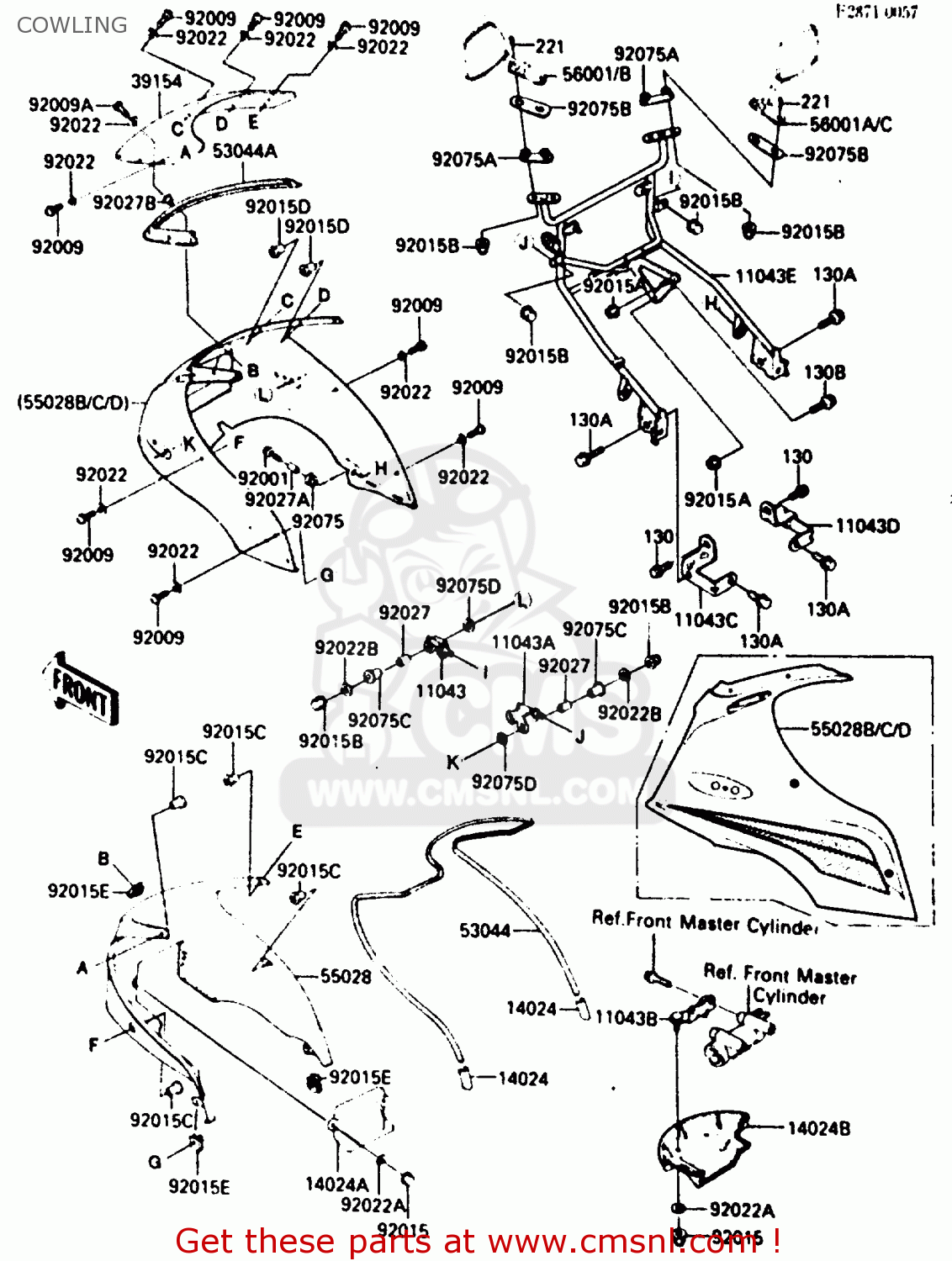 COWLING ZX750A3 1985 EUROPE UK FR GR IT NR SD