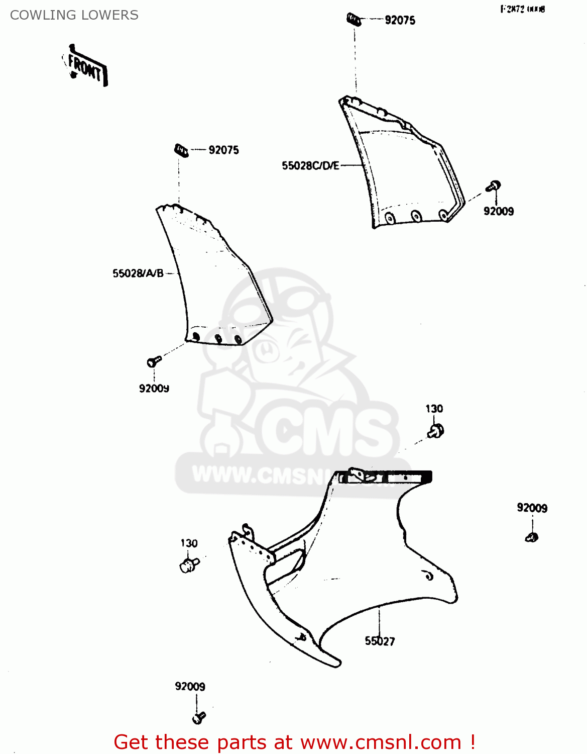 COWLING LOWERS ZX750A3 1985 EUROPE UK FR GR IT NR SD