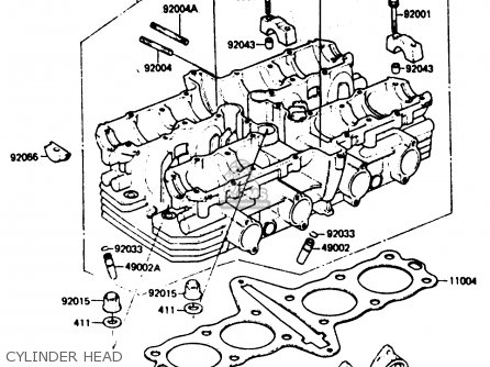CYLINDER HEAD - ZX750A3 1985 EUROPE UK FR GR IT NR SD