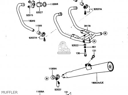 MUFFLER - ZX750A3 1985 EUROPE UK FR GR IT NR SD