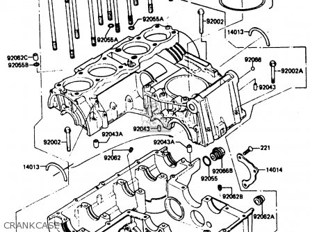 CRANKCASE - ZX750A3 1985 EUROPE UK FR GR IT NR SD