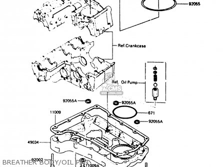 BREATHER BODY/OIL PAN - ZX750A3 1985 EUROPE UK FR GR IT NR SD