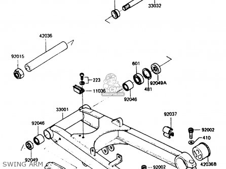 SWING ARM - ZX750A3 1985 EUROPE UK FR GR IT NR SD