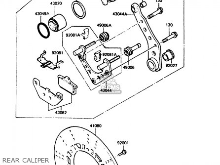 REAR CALIPER - ZX750A3 1985 EUROPE UK FR GR IT NR SD