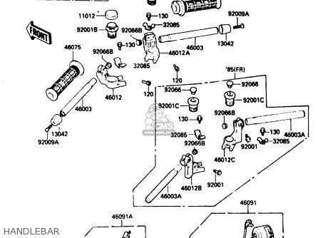 HANDLEBAR - ZX750A3 1985 EUROPE UK FR GR IT NR SD