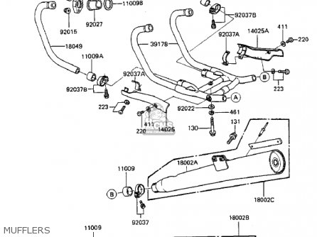 Kawasaki ZX750A3 GPZ750 1985 USA CALIFORNIA CANADA parts lists and ...