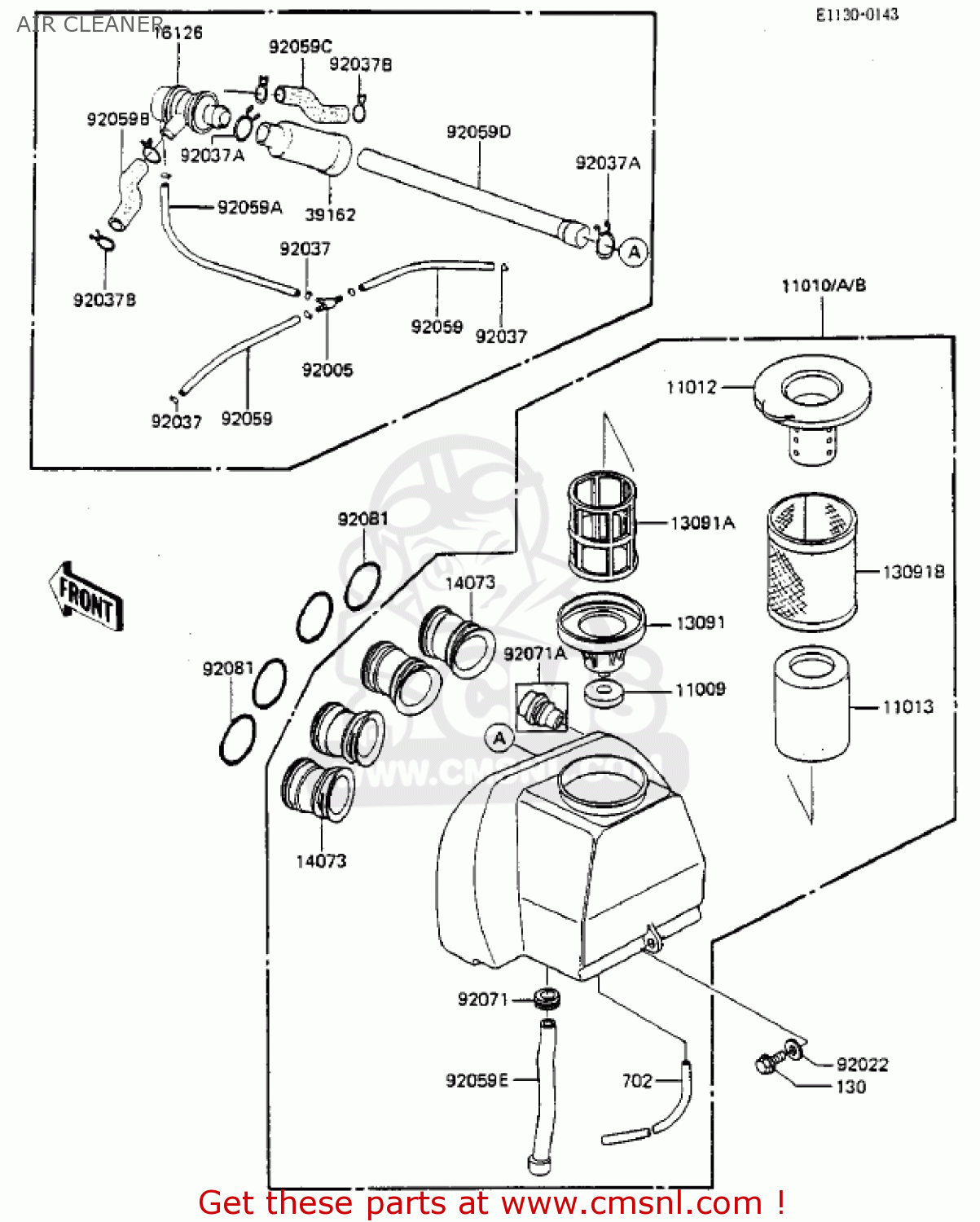 AIR CLEANER ZX750A3 GPZ750 1985 USA CALIFORNIA CANADA