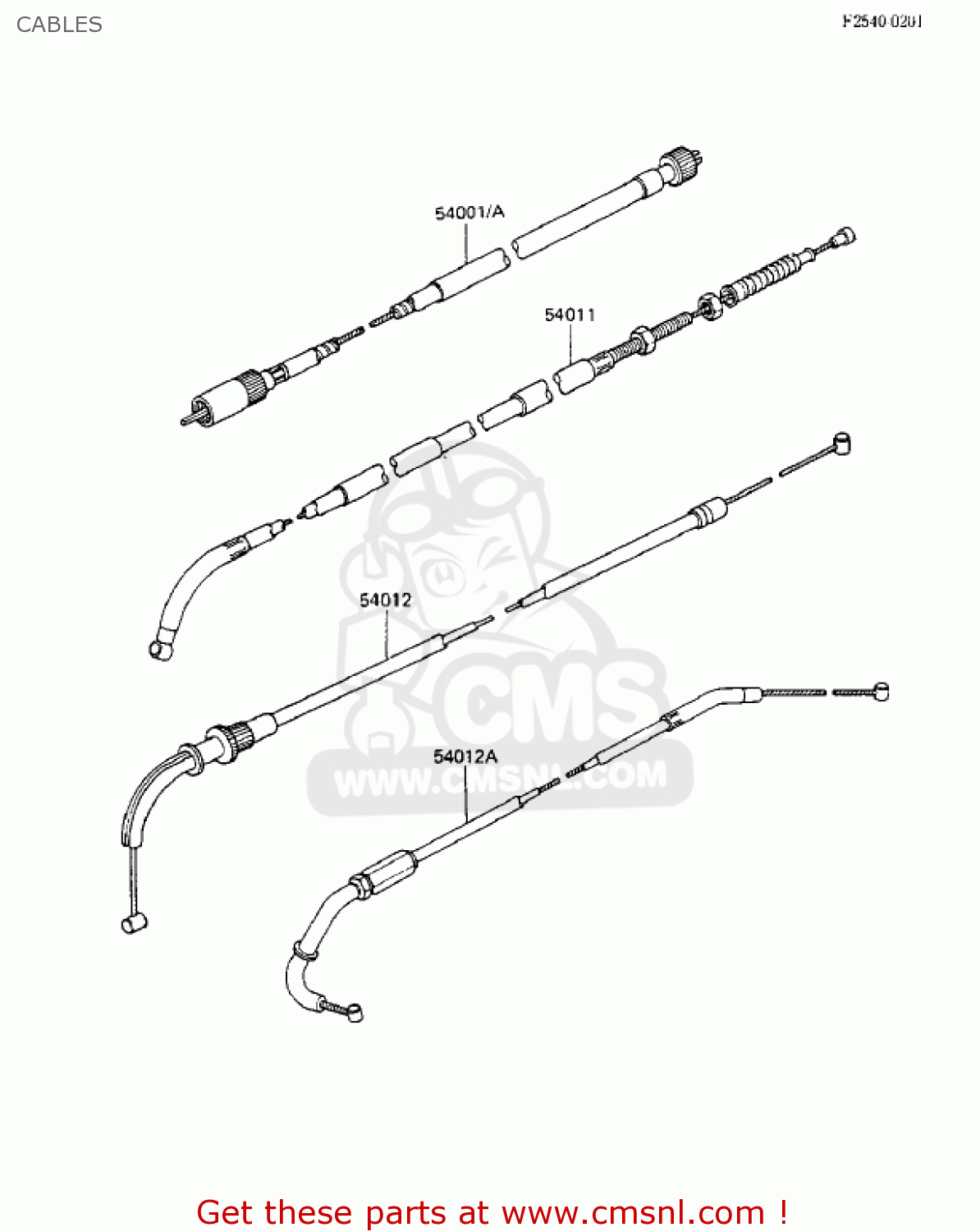 CABLES ZX750A3 GPZ750 1985 USA CALIFORNIA CANADA