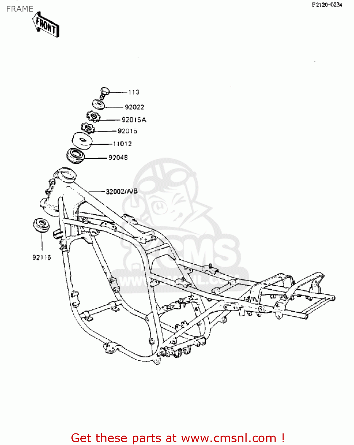 FRAME ZX750A3 GPZ750 1985 USA CALIFORNIA CANADA