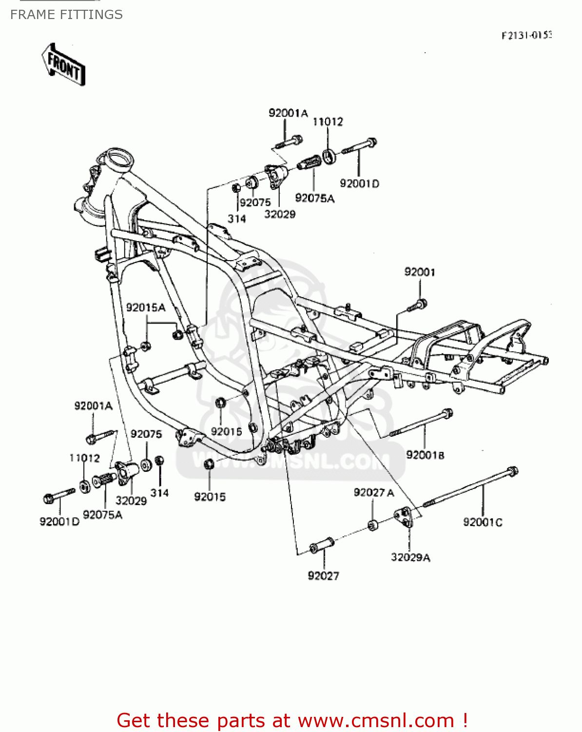 FRAME FITTINGS ZX750A3 GPZ750 1985 USA CALIFORNIA CANADA