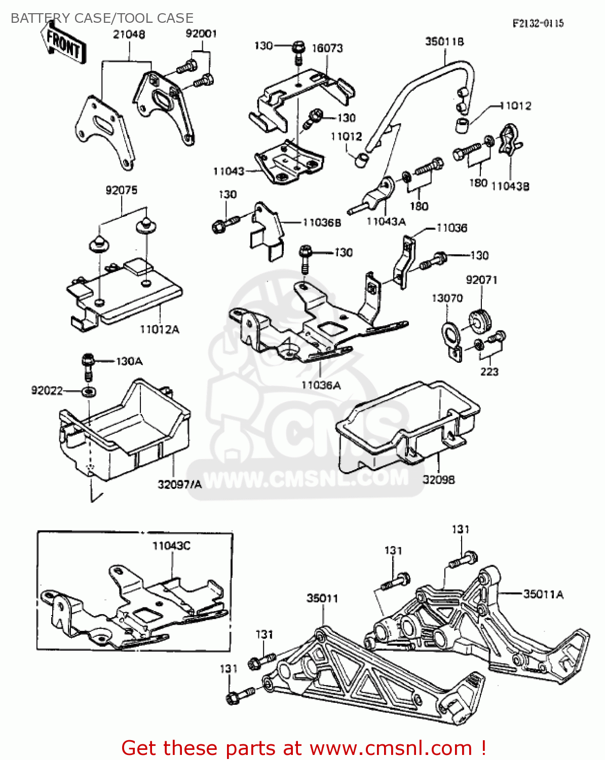 BATTERY CASE/TOOL CASE ZX750A3 GPZ750 1985 USA CALIFORNIA CANADA