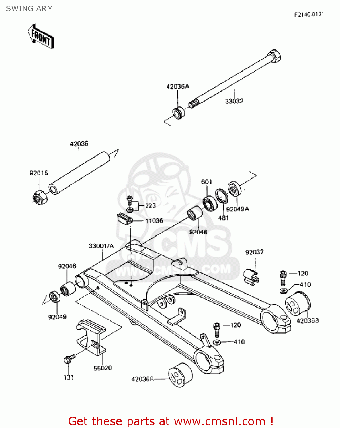 SWING ARM ZX750A3 GPZ750 1985 USA CALIFORNIA CANADA
