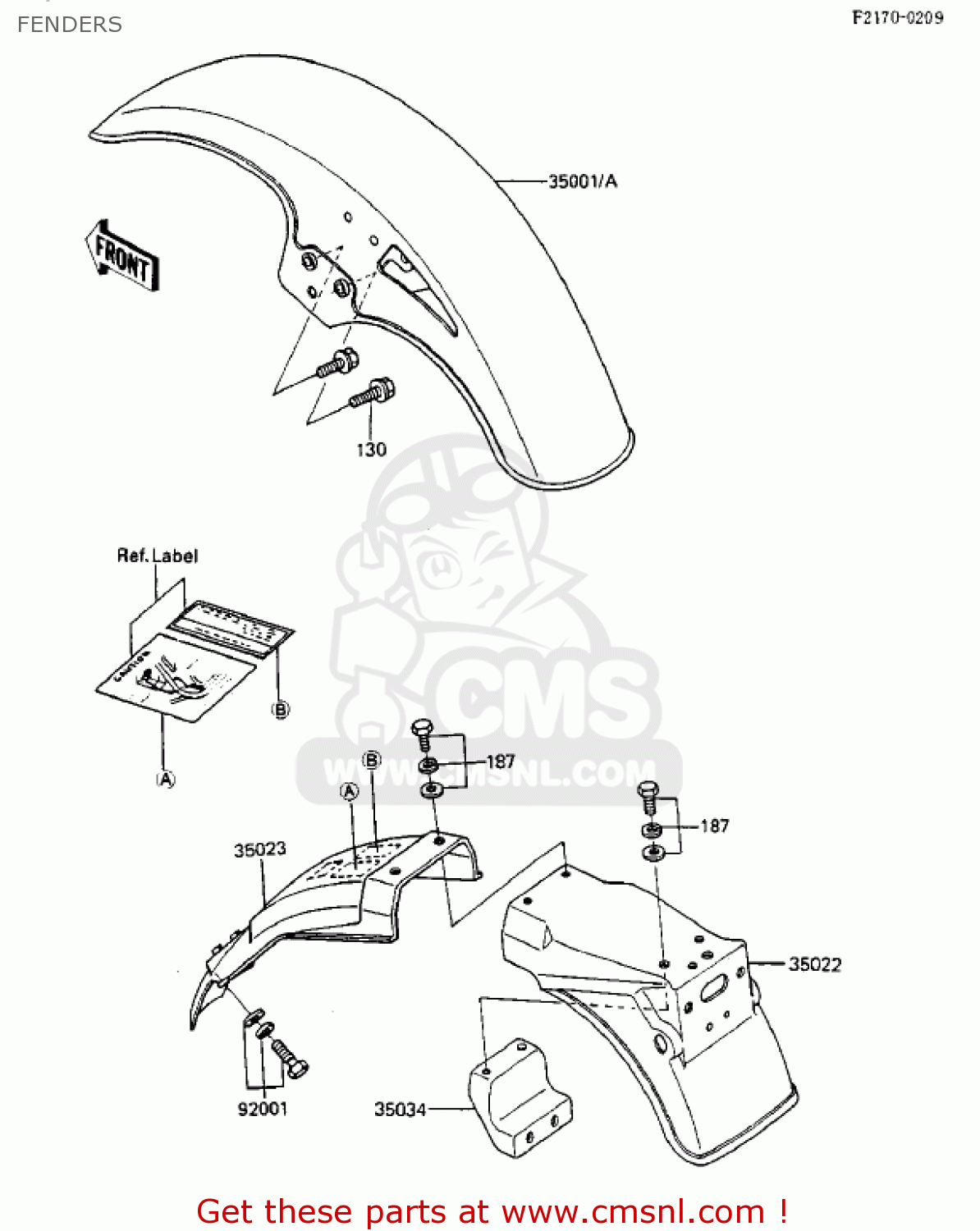 FENDERS ZX750A3 GPZ750 1985 USA CALIFORNIA CANADA