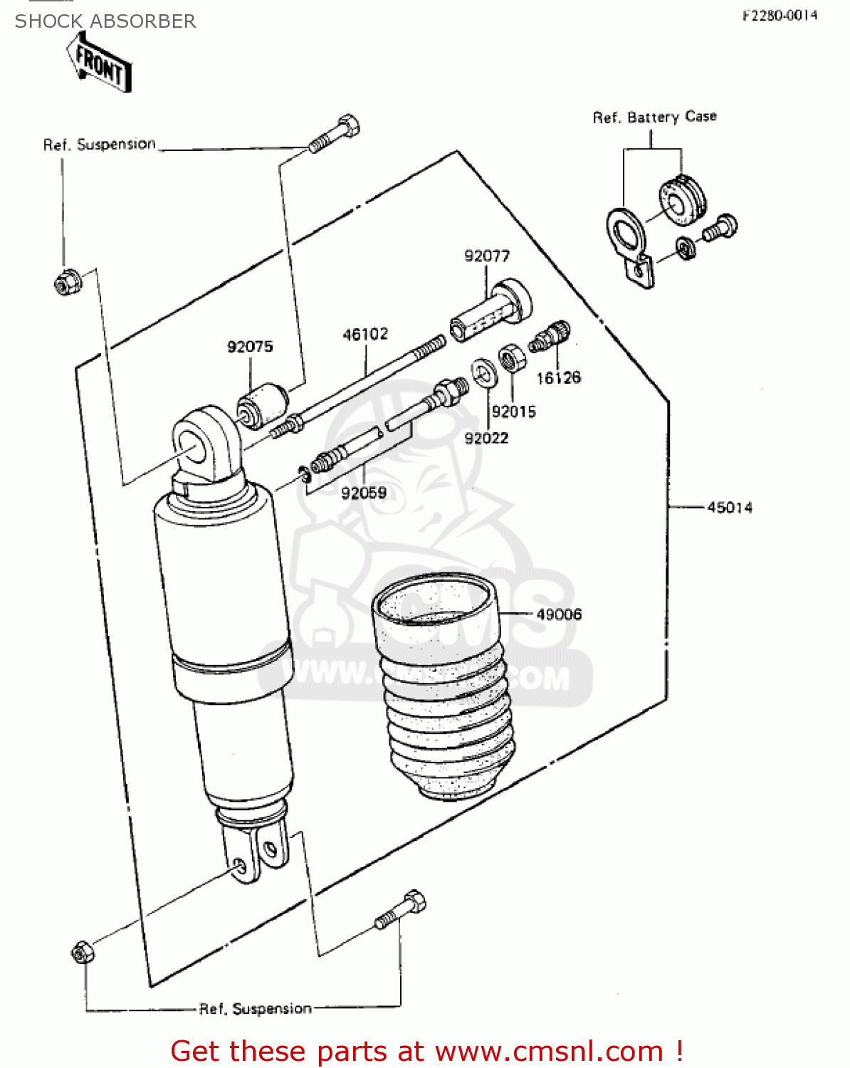 SHOCK ABSORBER ZX750A3 GPZ750 1985 USA CALIFORNIA CANADA