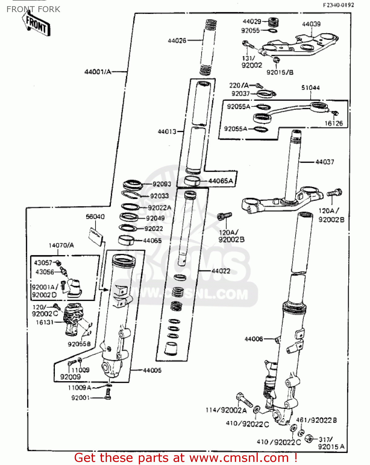 FRONT FORK ZX750A3 GPZ750 1985 USA CALIFORNIA CANADA