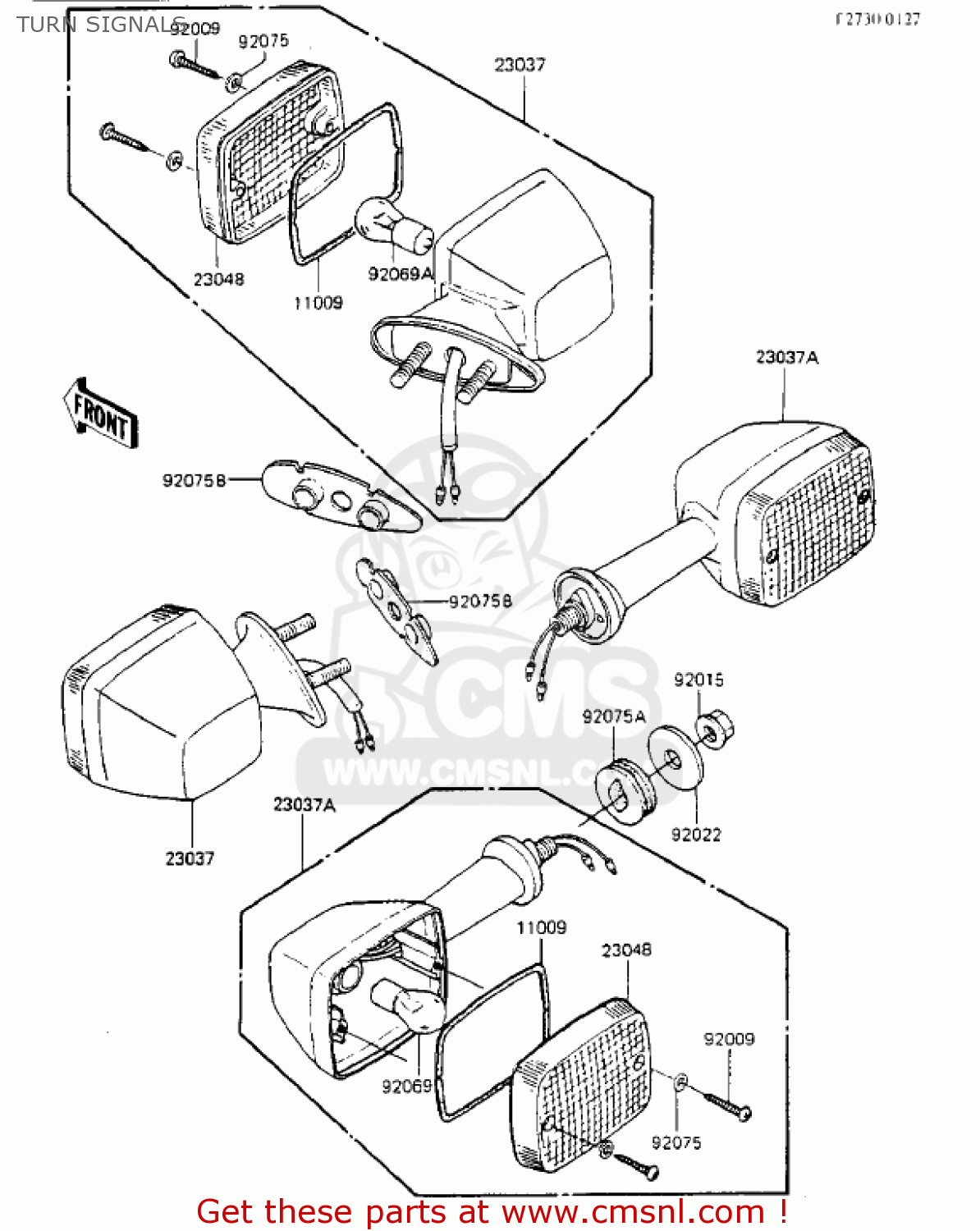 TURN SIGNALS ZX750A3 GPZ750 1985 USA CALIFORNIA CANADA