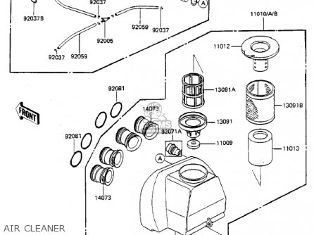 AIR CLEANER - ZX750A3 GPZ750 1985 USA CALIFORNIA CANADA