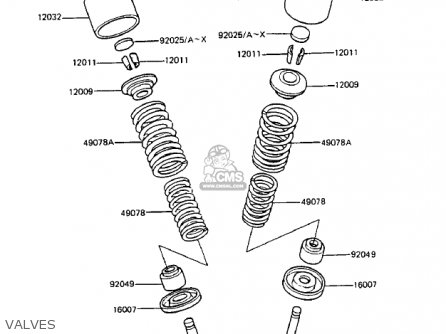 VALVES - ZX750A3 GPZ750 1985 USA CALIFORNIA CANADA