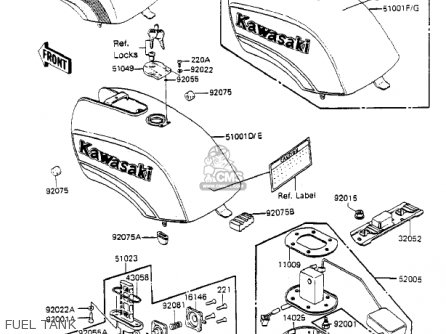 FUEL TANK - ZX750A3 GPZ750 1985 USA CALIFORNIA CANADA