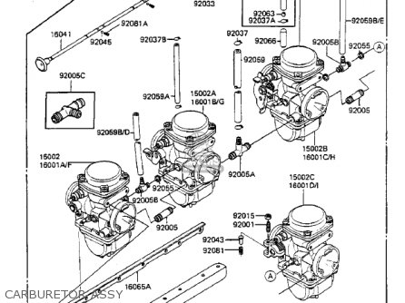 CARBURETOR ASSY - ZX750A3 GPZ750 1985 USA CALIFORNIA CANADA