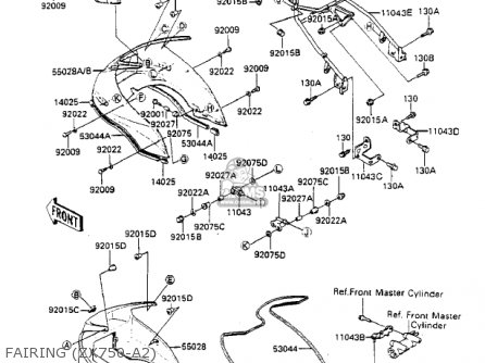 FAIRING (ZX750-A2) - ZX750A3 GPZ750 1985 USA CALIFORNIA CANADA