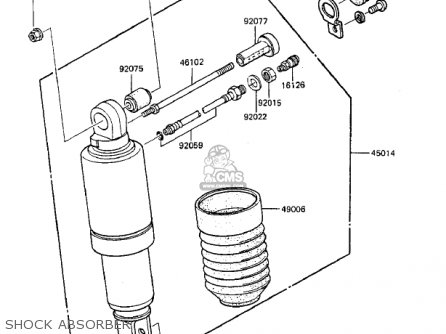 SHOCK ABSORBER - ZX750A3 GPZ750 1985 USA CALIFORNIA CANADA