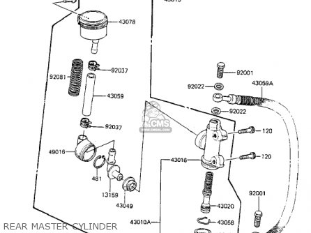 REAR MASTER CYLINDER - ZX750A3 GPZ750 1985 USA CALIFORNIA CANADA