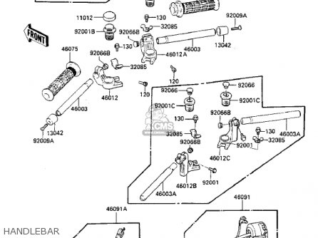 HANDLEBAR - ZX750A3 GPZ750 1985 USA CALIFORNIA CANADA