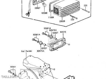 TAILLIGHT - ZX750A3 GPZ750 1985 USA CALIFORNIA CANADA
