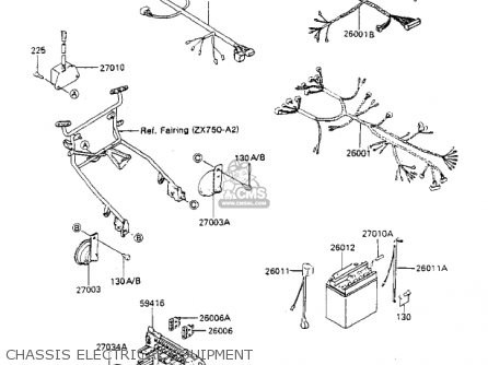 CHASSIS ELECTRICAL EQUIPMENT - ZX750A3 GPZ750 1985 USA CALIFORNIA CANADA