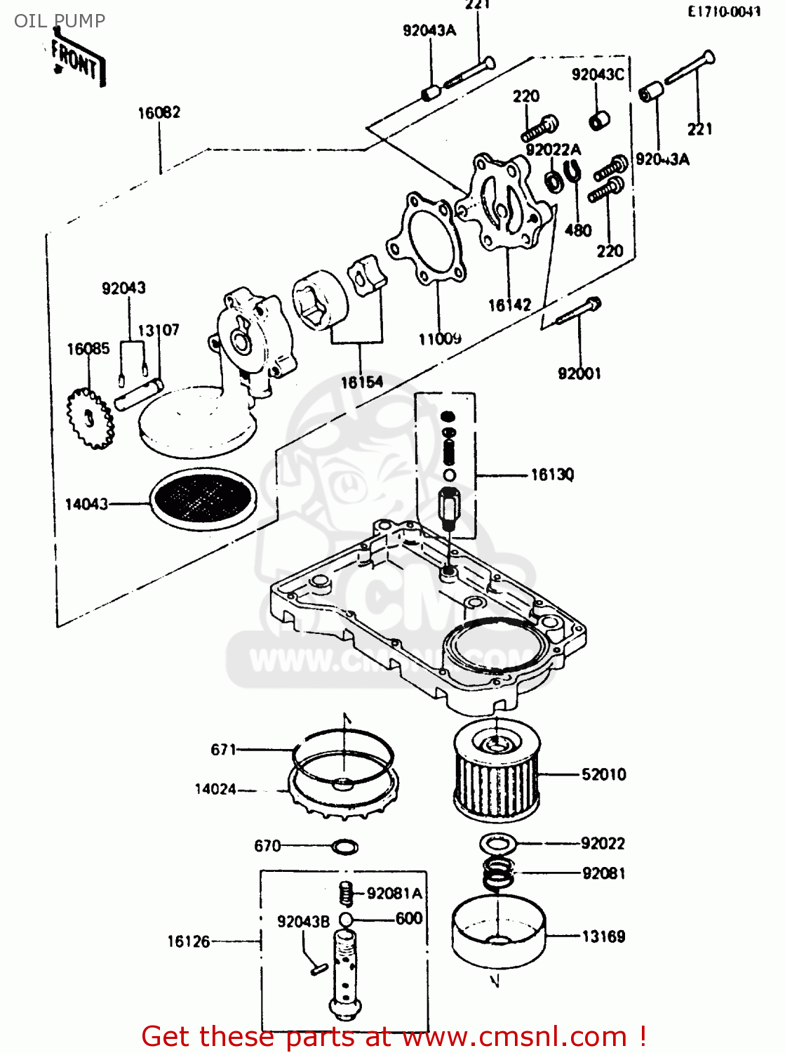 OIL PUMP ZX750A5 GPZ750 1987 USA