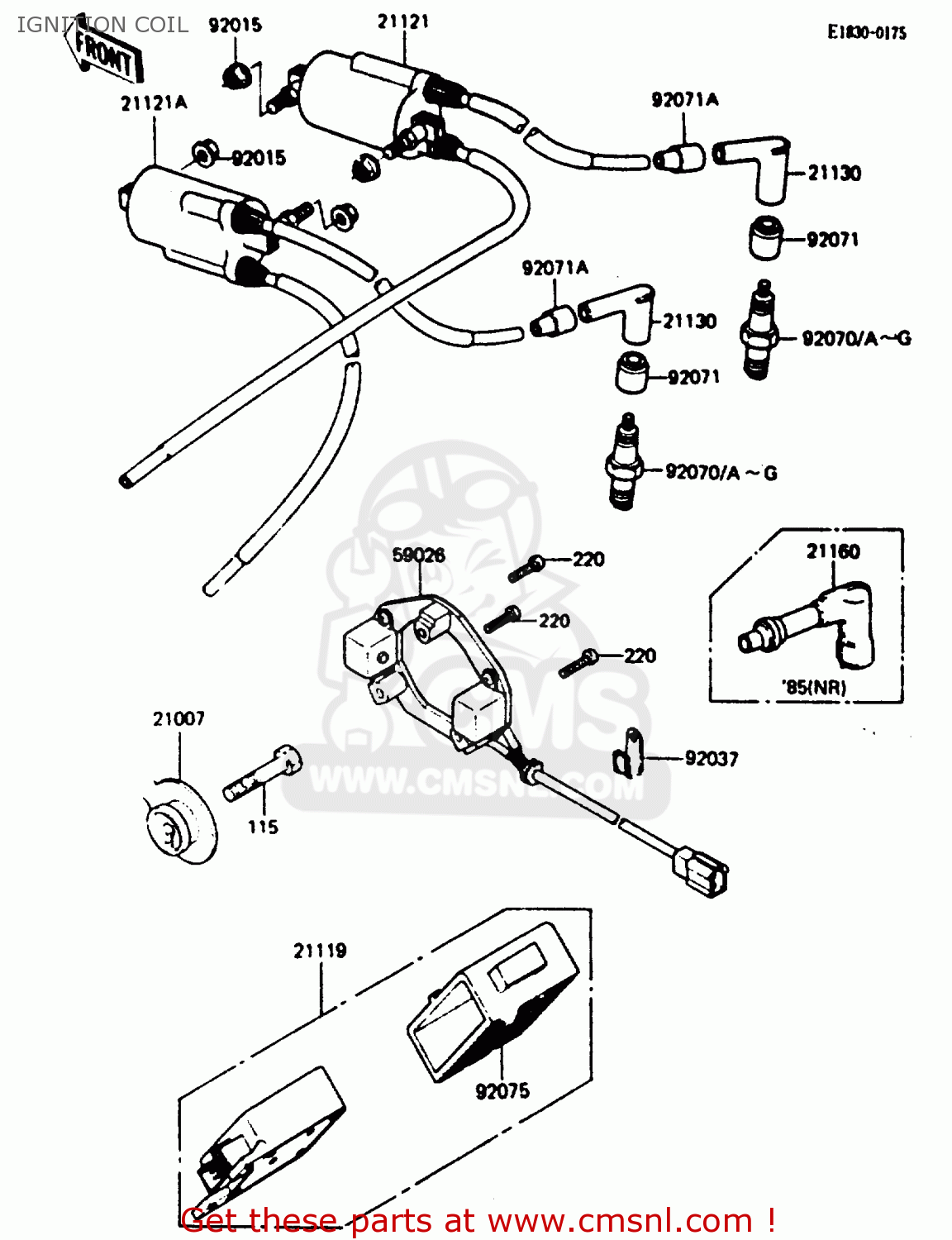 IGNITION COIL ZX750A5 GPZ750 1987 USA