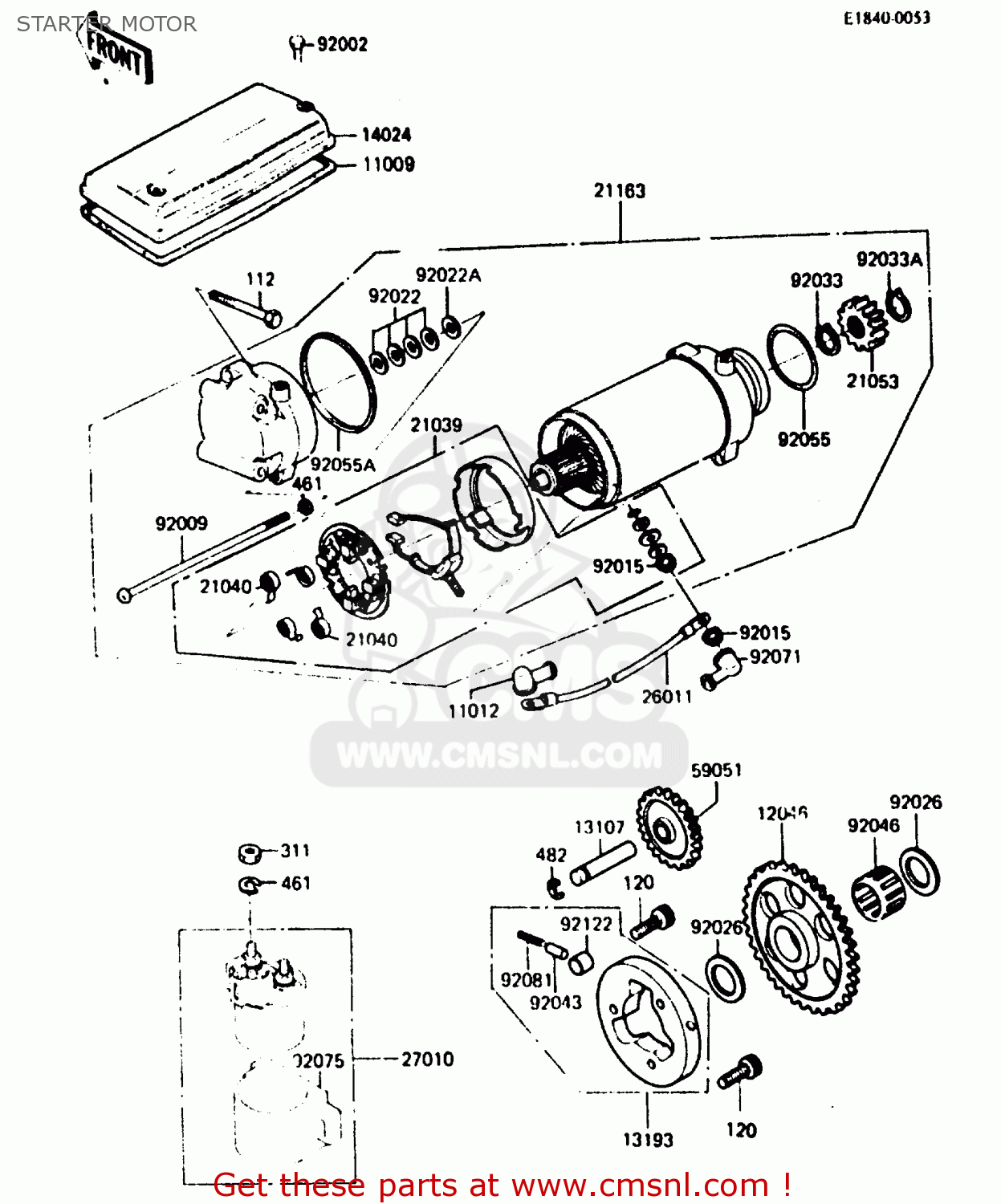 STARTER MOTOR ZX750A5 GPZ750 1987 USA