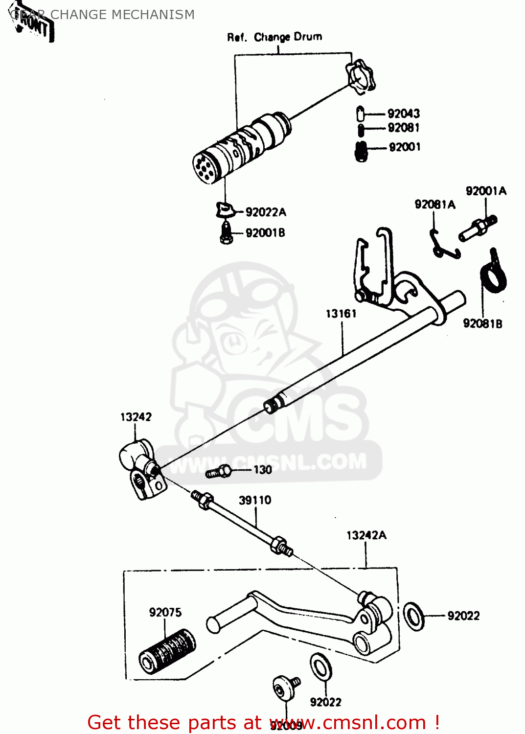 GEAR CHANGE MECHANISM ZX750A5 GPZ750 1987 USA