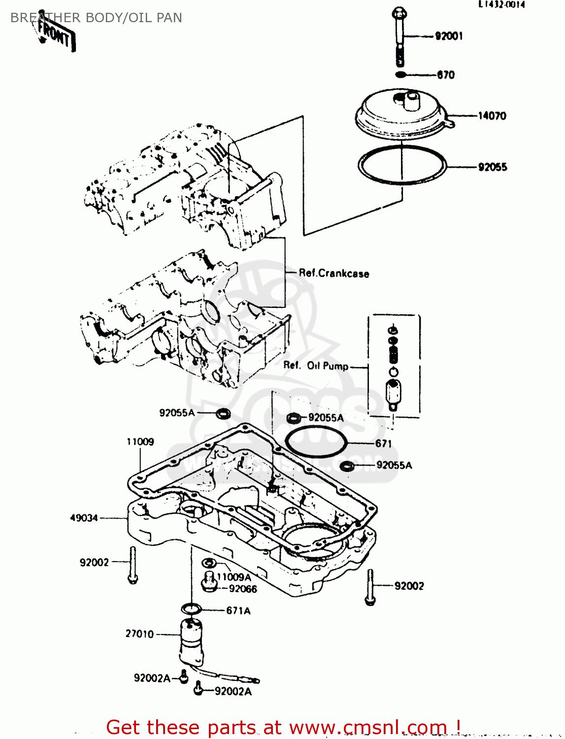 BREATHER BODY/OIL PAN ZX750A5 GPZ750 1987 USA