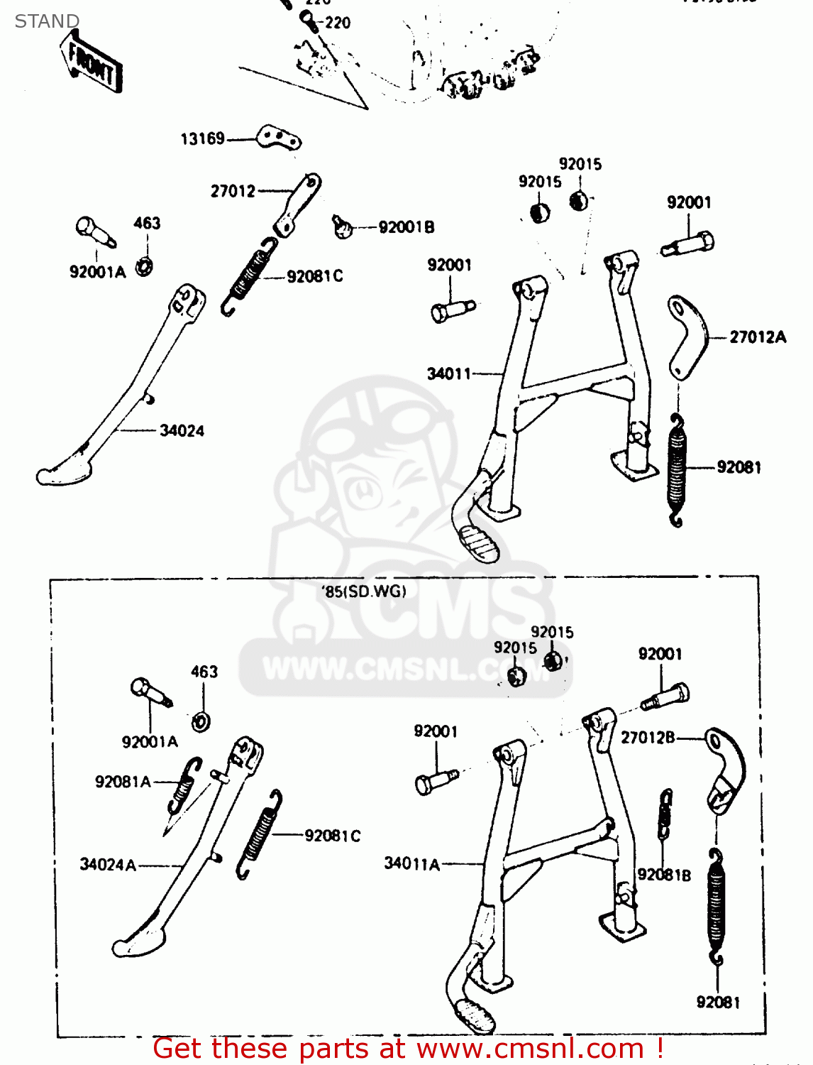 STAND ZX750A5 GPZ750 1987 USA