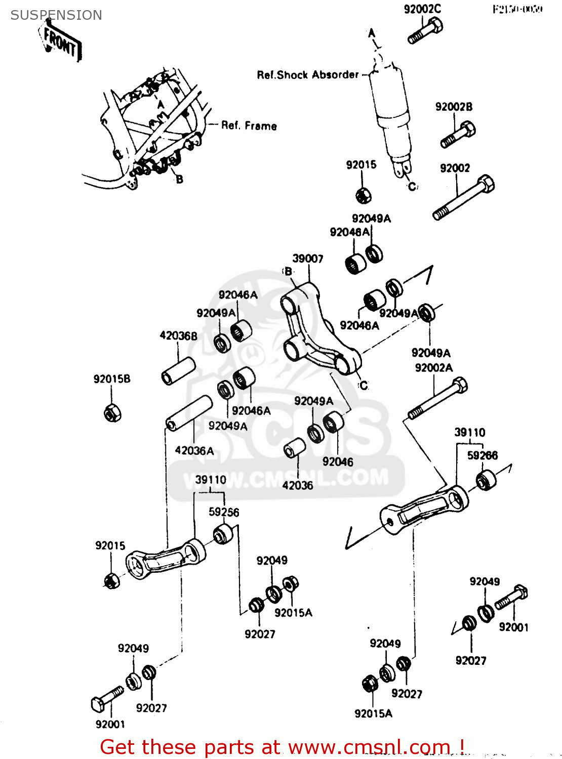 SUSPENSION ZX750A5 GPZ750 1987 USA