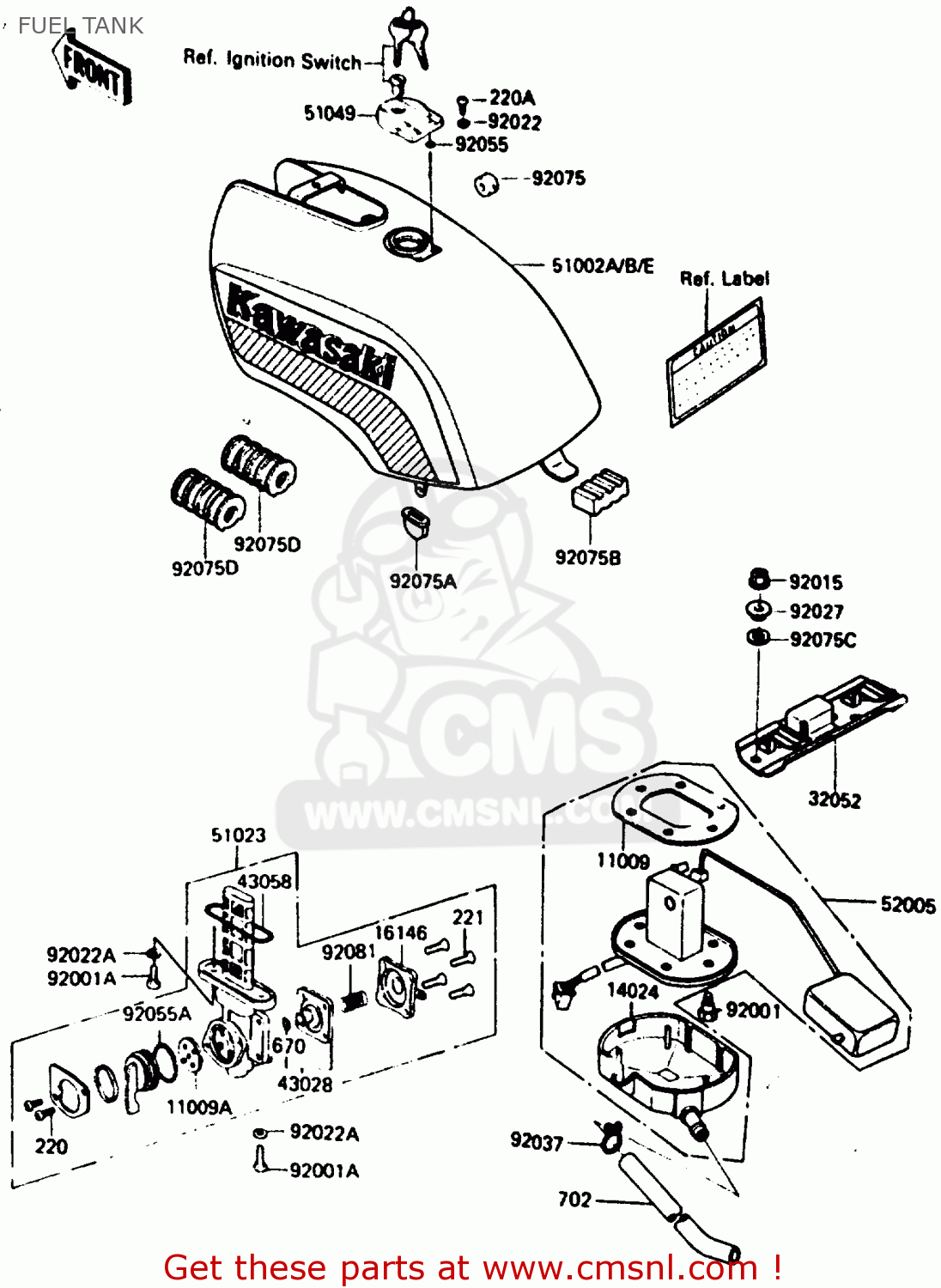 FUEL TANK ZX750A5 GPZ750 1987 USA