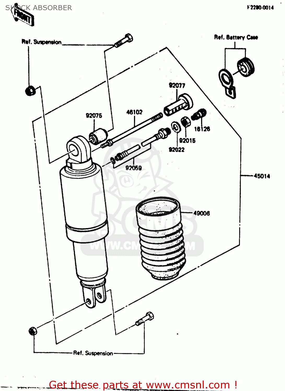 SHOCK ABSORBER ZX750A5 GPZ750 1987 USA