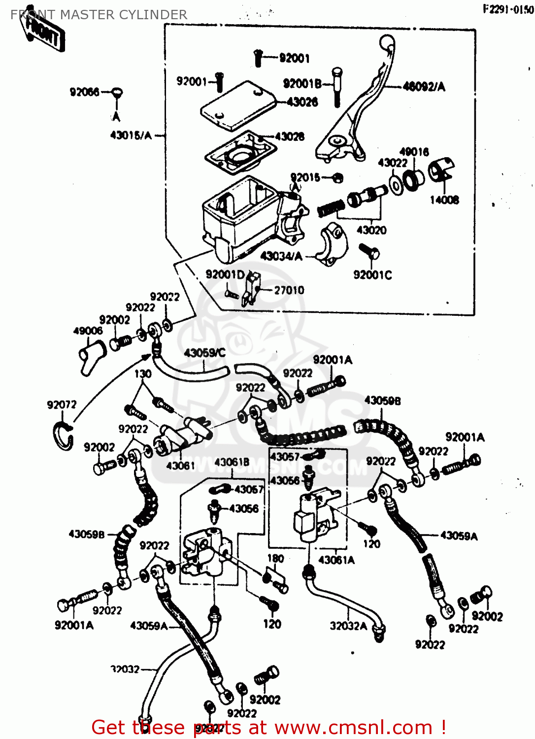 FRONT MASTER CYLINDER ZX750A5 GPZ750 1987 USA