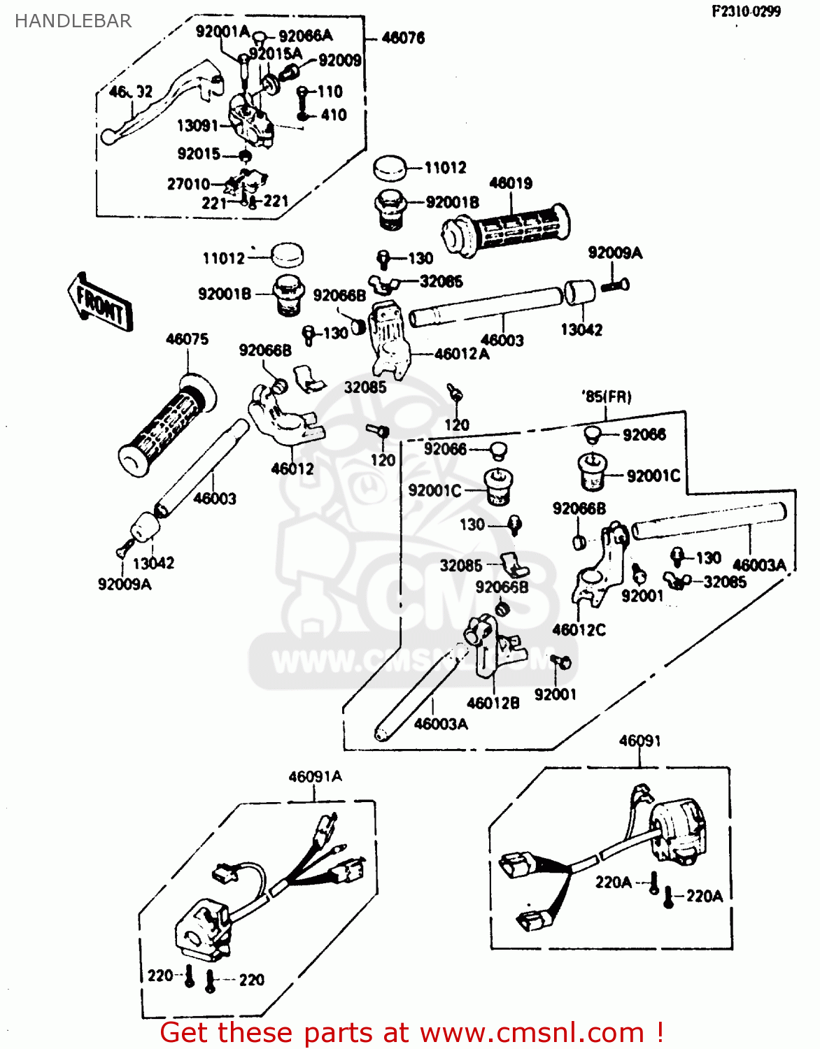 HANDLEBAR ZX750A5 GPZ750 1987 USA