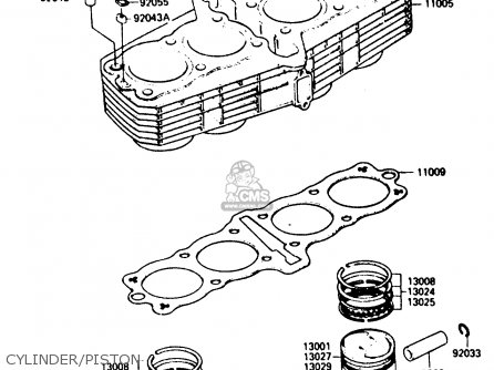 CYLINDER/PISTON - ZX750A5 GPZ750 1987 USA