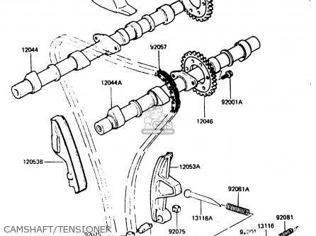 CAMSHAFT/TENSIONER - ZX750A5 GPZ750 1987 USA