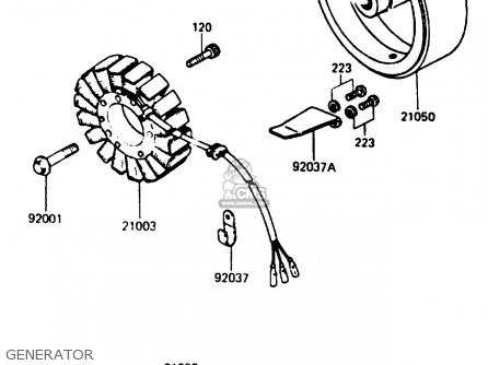 GENERATOR - ZX750A5 GPZ750 1987 USA