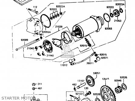 STARTER MOTOR - ZX750A5 GPZ750 1987 USA