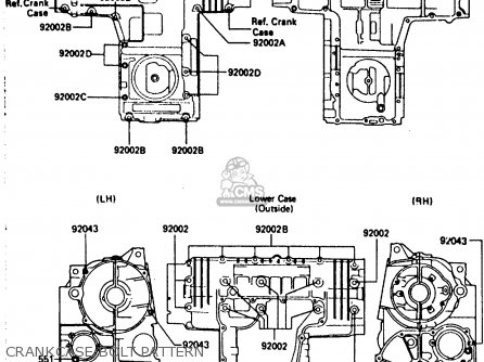 CRANKCASE BOLT PATTERN - ZX750A5 GPZ750 1987 USA