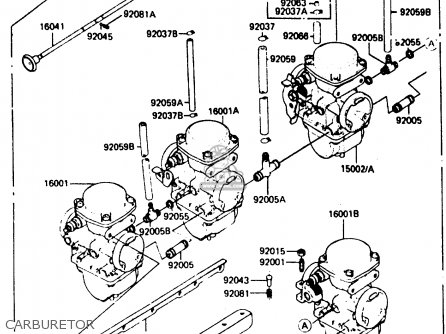 CARBURETOR - ZX750A5 GPZ750 1987 USA