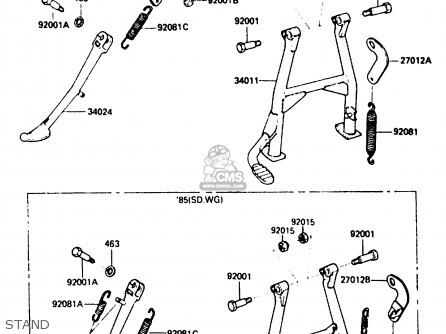 STAND - ZX750A5 GPZ750 1987 USA