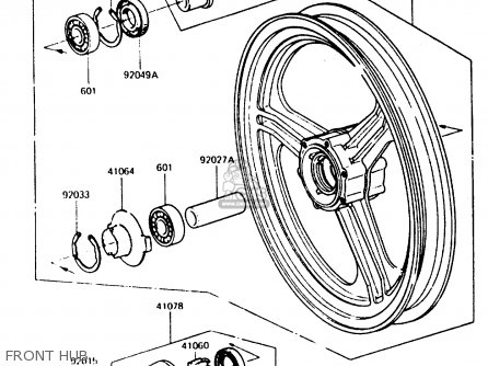 FRONT HUB - ZX750A5 GPZ750 1987 USA