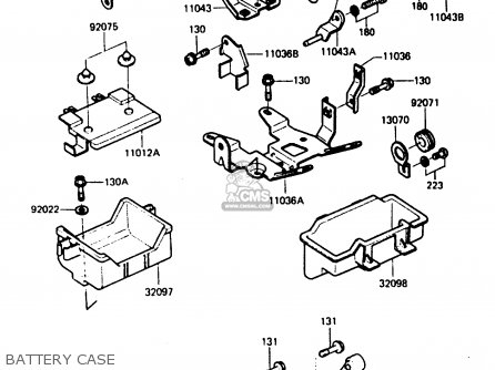 BATTERY CASE - ZX750A5 GPZ750 1987 USA